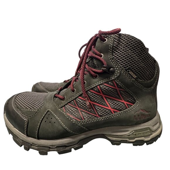 LL Bean Hiking Boots Mens 9 M Gray Suede Gore Tex Vibram Megagrip Sole BDP Trans - Picture 3 of 16